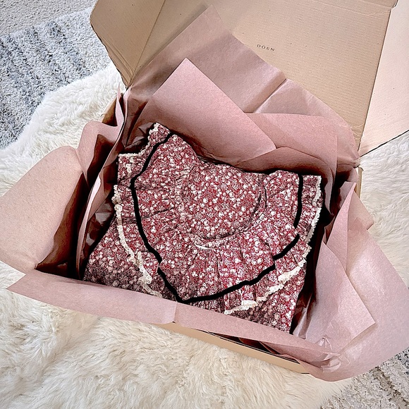 💋SOLD💋✨🍒DÔEN ‘Chaleur’ Nightgown Rouge Pomme Et Poire XS✨ - Picture 14 of 15